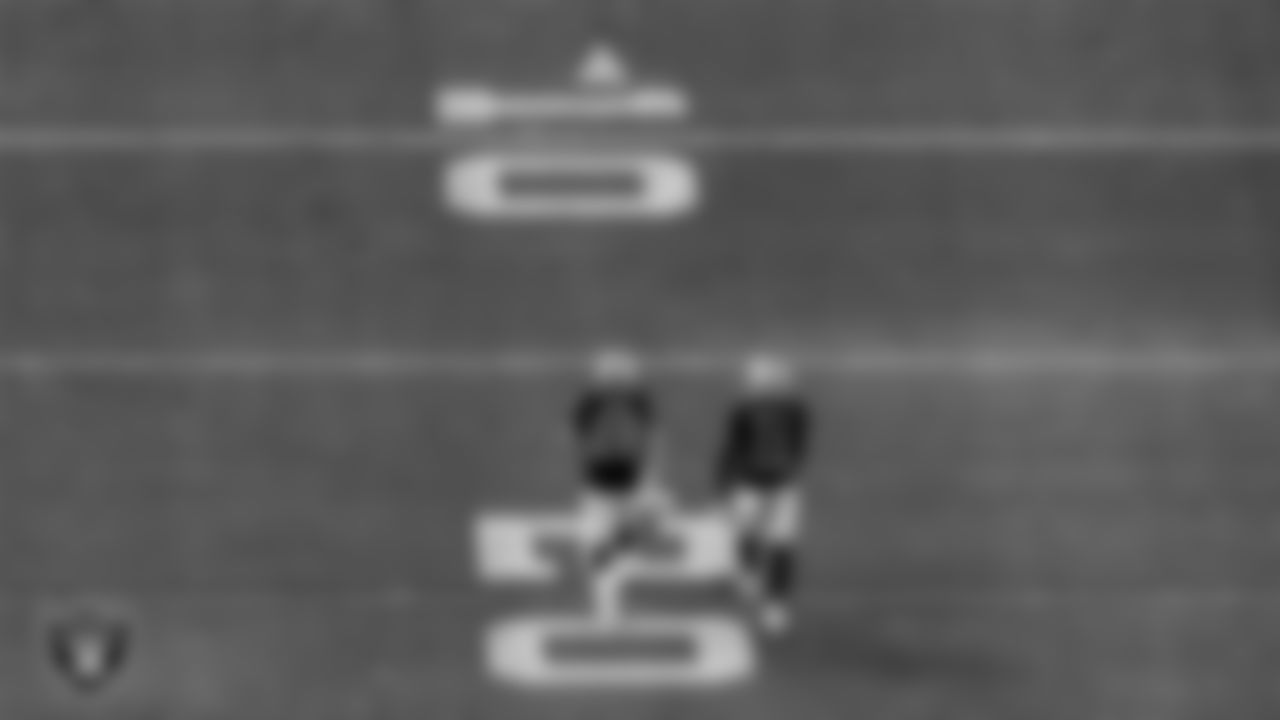 Las Vegas Raiders running back Josh Jacobs (28) and wide receiver Henry Ruggs III (11) warming up before the regular season home game against the Kansas City Chiefs.