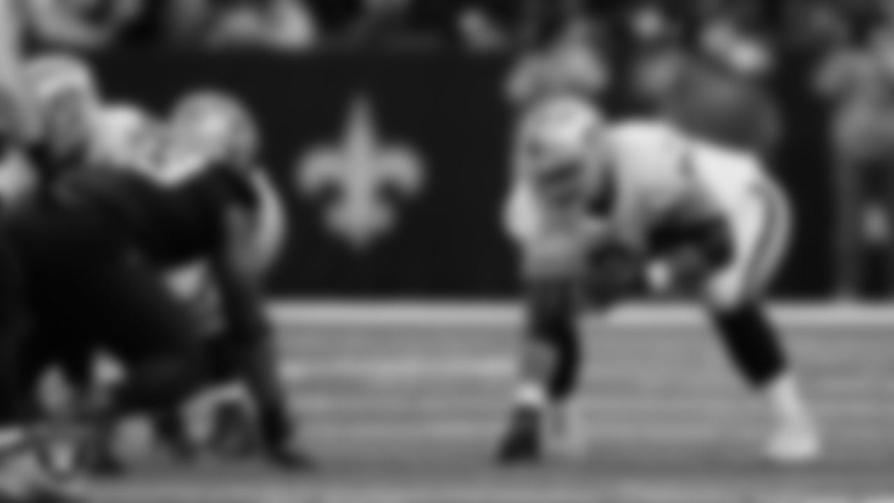 Las Vegas Raiders guard Alex Bars (64) during the regular season away game against the New Orleans Saints at Caesars Superdome.