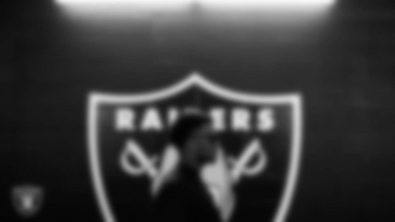 Las Vegas Raiders defensive lineman Jerry Tillery (90) arrives to the regular season home game against the Green Bay Packers at Allegiant Stadium.