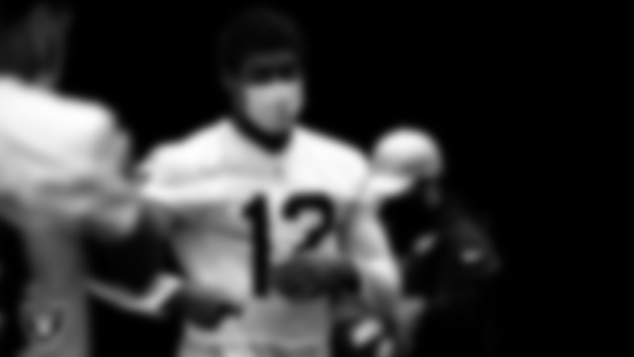 Las Vegas Raiders wide receiver Zay Jones (12) during practice.