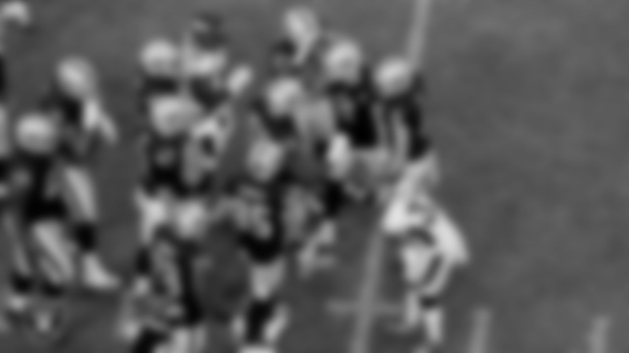 Las Vegas Raiders kicker Daniel Carlson (2) is congratulated by teammates after kicking a 52-yard field goal during the regular season game against the Denver Broncos at Allegiant Stadium.