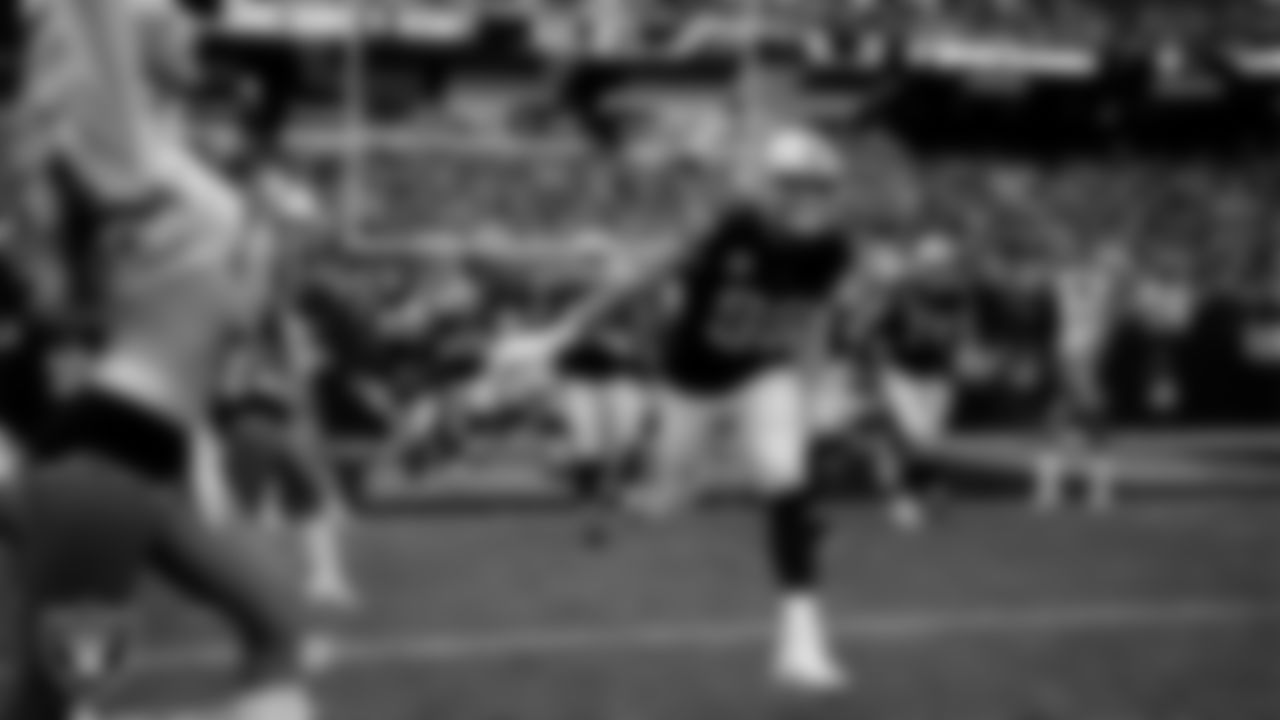 Las Vegas Raiders defensive end Maxx Crosby (98) during team introductions before the regular season home game against the Indianapolis Colts at Allegiant Stadium.