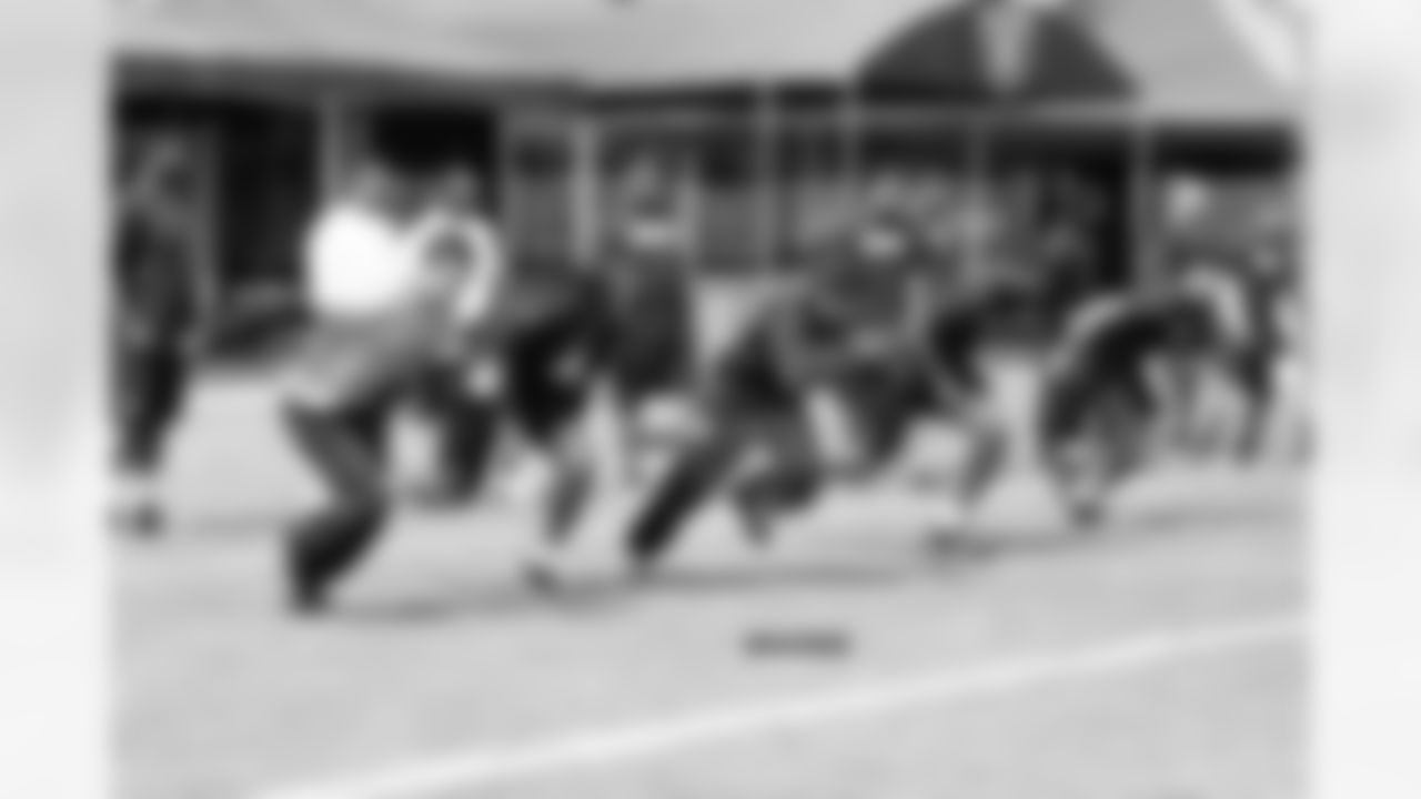 The defensive backs take off.