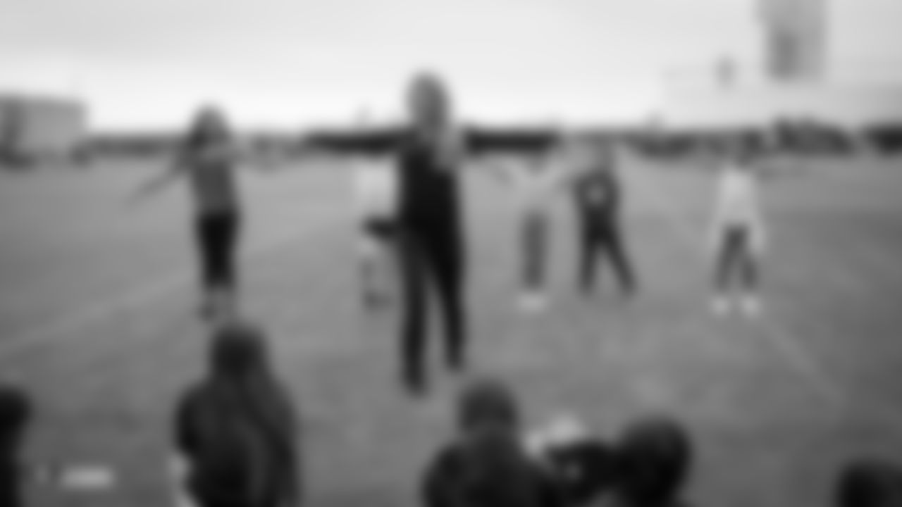 The Raiderettes, Junior Raiderettes, and parents on the second day of Junior Raiderettes practice at the Oakland Raiders Practice Facility, Sunday, August 19, 2018, in Alameda, Calif.