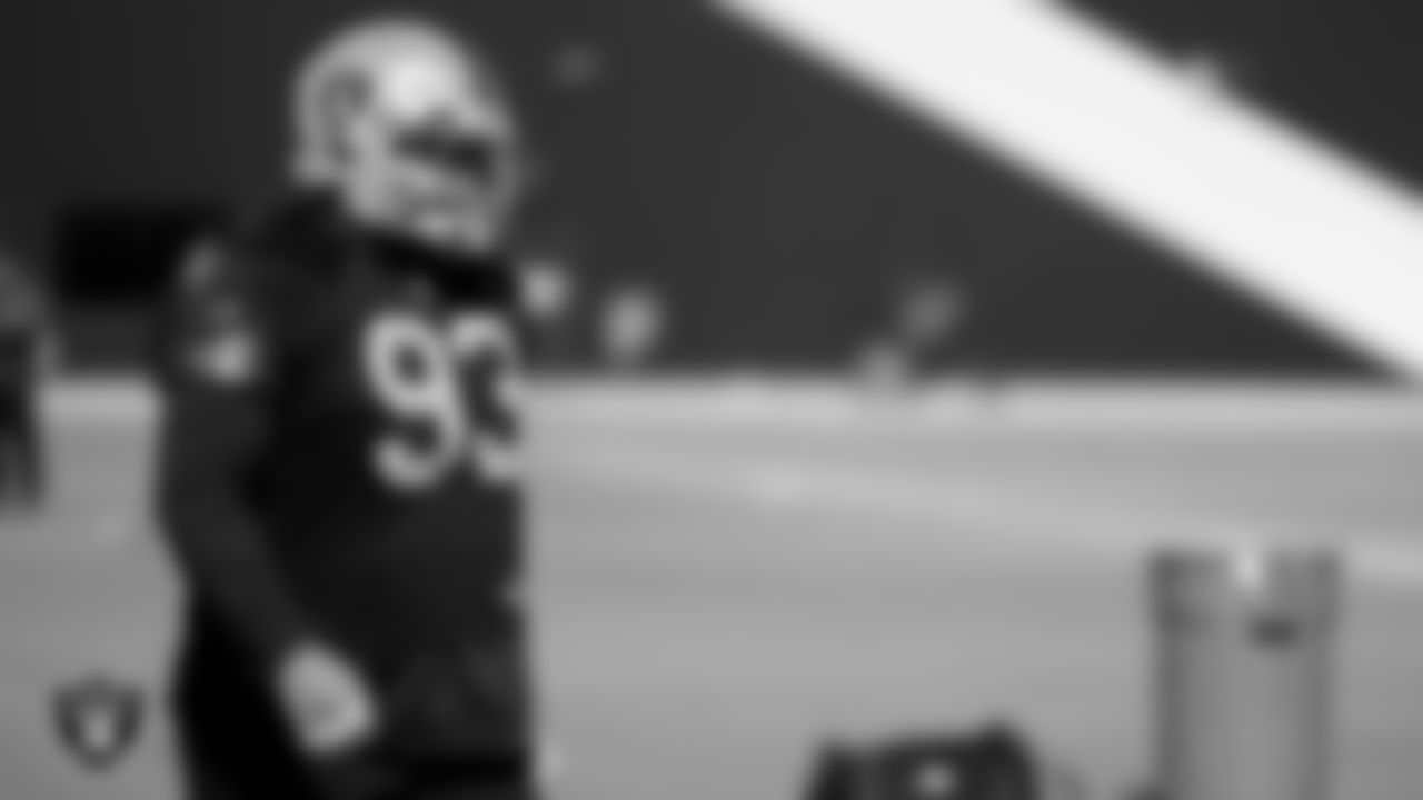 Las Vegas Raiders defensive tackle Kyle Peko (93) during practice at Intermountain Healthcare Performance Center.