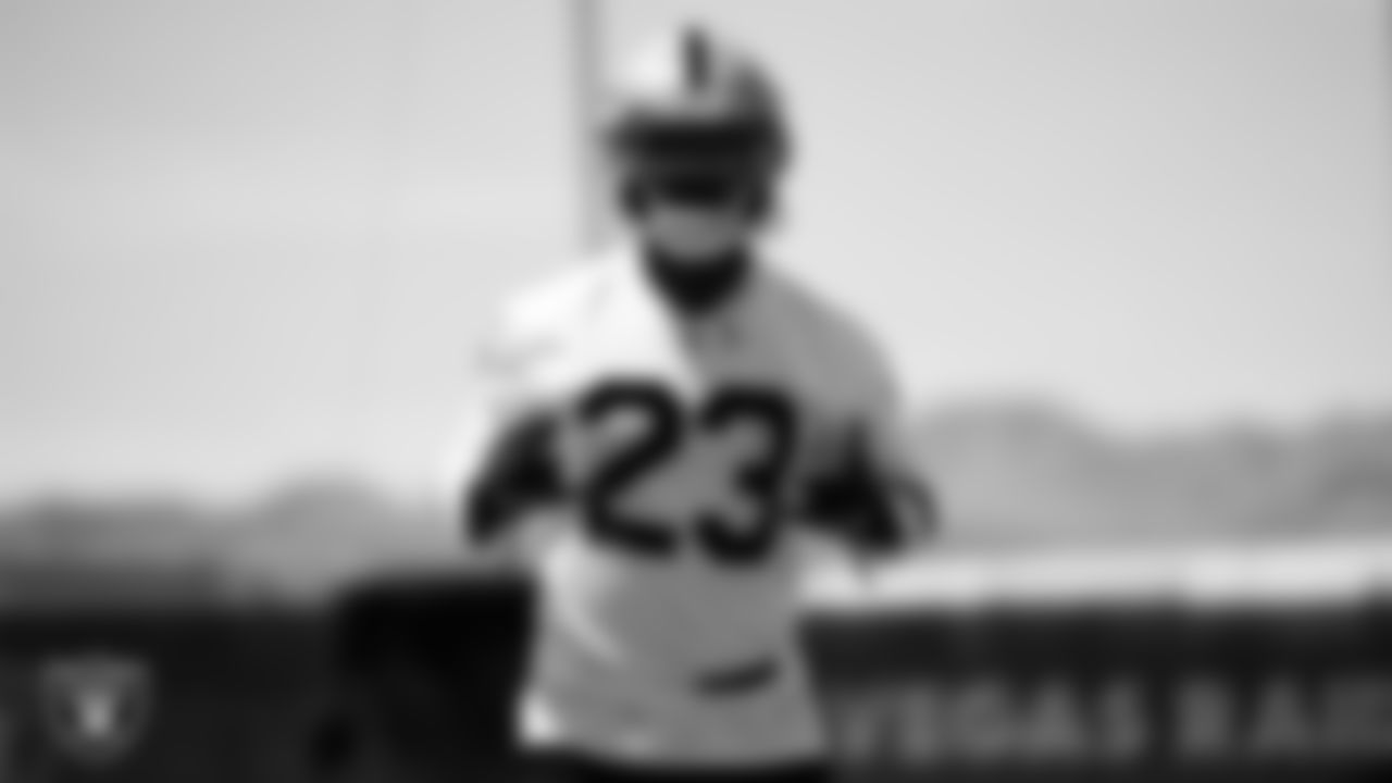 Las Vegas Raiders running back Kenyan Drake (23) at an Organized Team Activity (OTA).