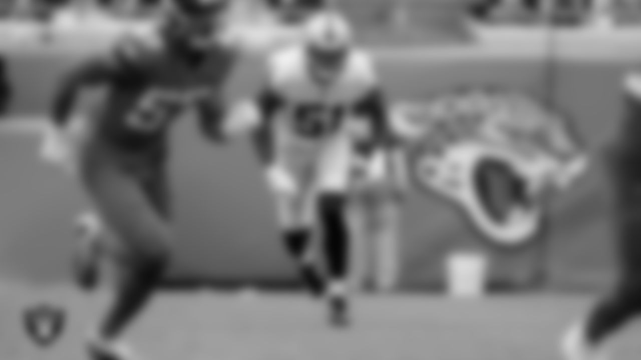 Las Vegas Raiders defensive end Malcolm Koonce (51) during the regular season away game against the Jacksonville Jaguars at TIAA Bank Field.