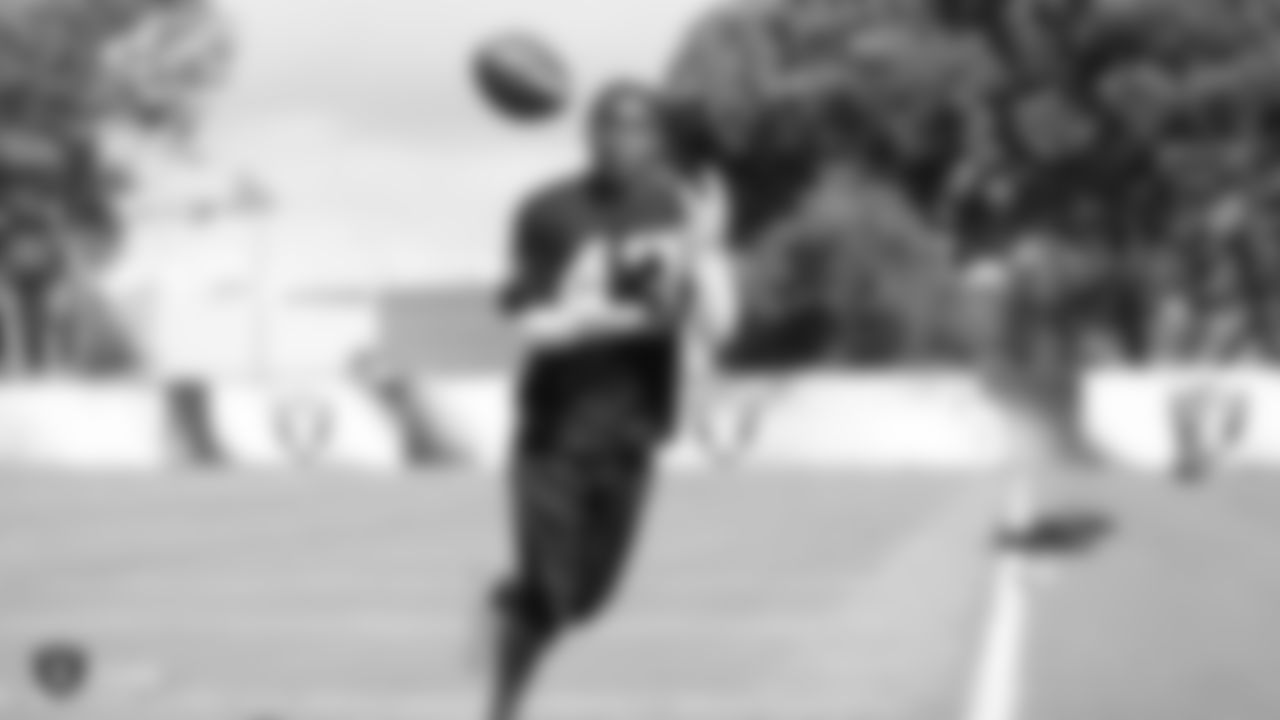 Raiders defensive back Makinton Dorleant at a workout during phase two of the offseason program at the Raiders Practice Facility in Alameda, Calif.