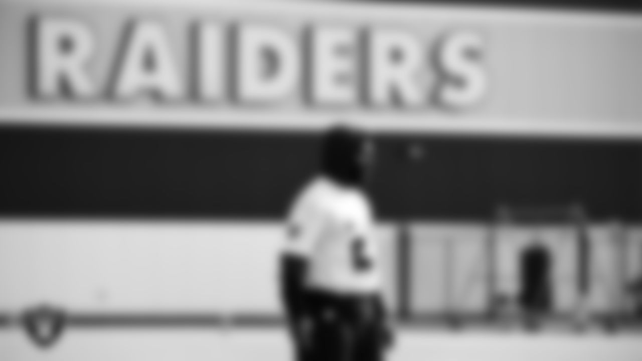 Las Vegas Raiders cornerback Prince Amukamara (21) on the field for a walk through at 2020 Training Camp.