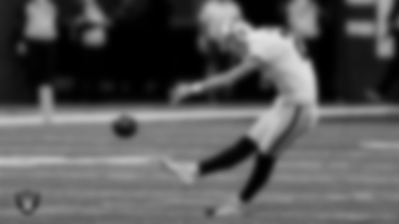 Las Vegas Raiders kicker Daniel Carlson (2) during the regular season away game against the Indianapolis Colts.