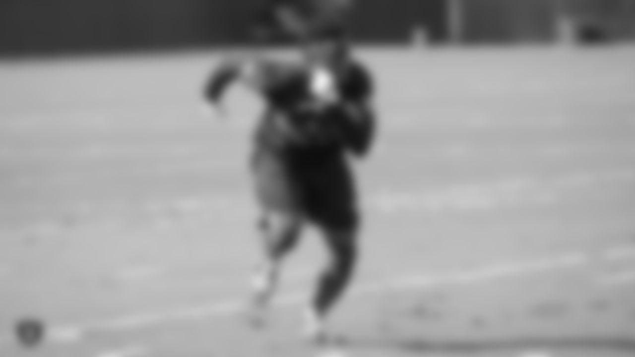 Raiders safety Karl Joseph (42) at a workout during phase two of the offseason program at the Raiders Practice Facility in Alameda, Calif.