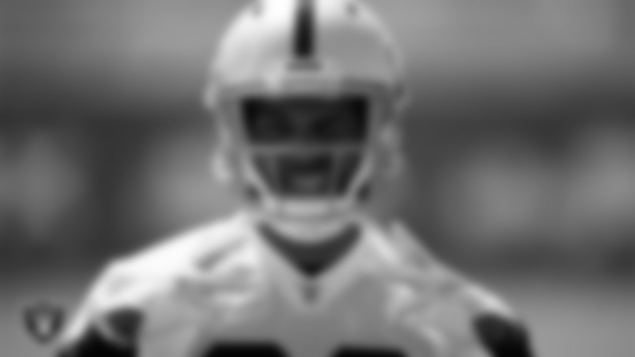 Las Vegas Raiders safety Jordan Brown (38) during practice at Intermountain Healthcare Performance Center.