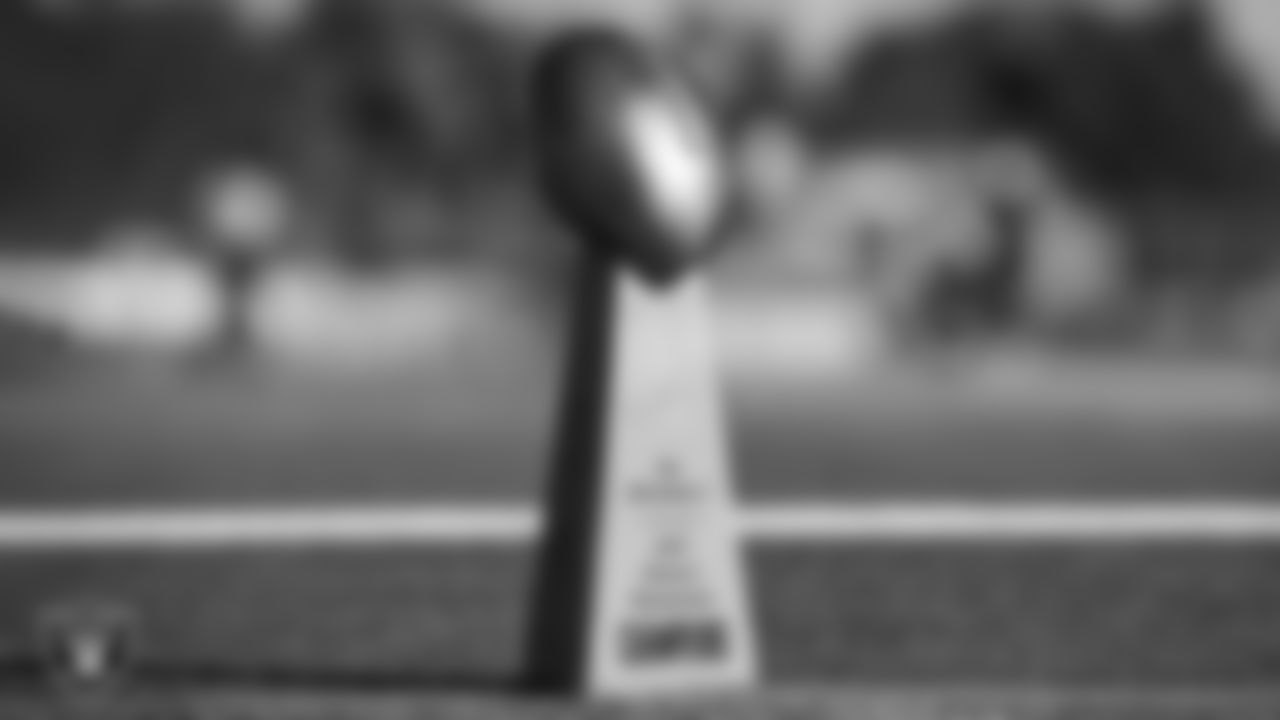 The trophy for the American Youth Football & Cheer Regional Championships at Del Sol High School.