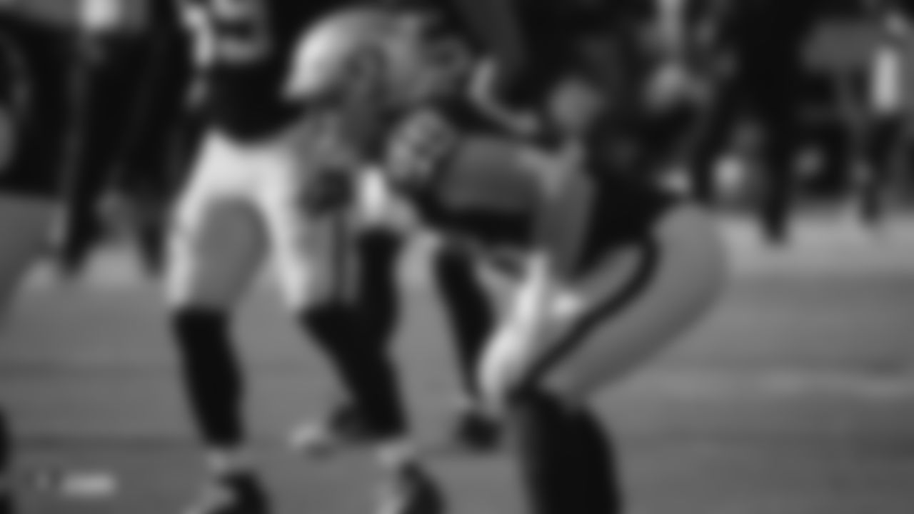 The Raiders during the regular season game against the Jacksonville Jaguars at the Oakland-Alameda County Coliseum.