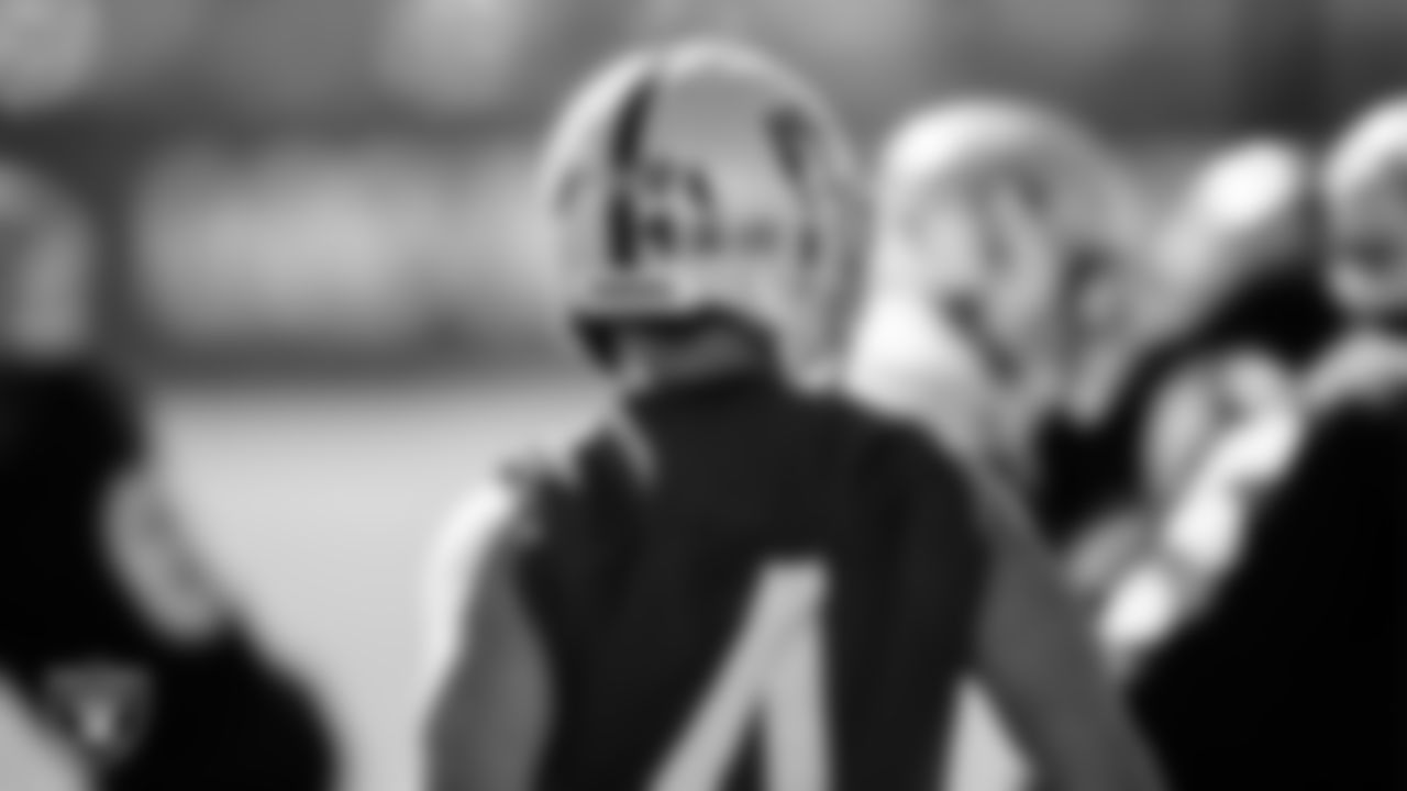 Las Vegas Raiders quarterback Derek Carr (4) during practice.