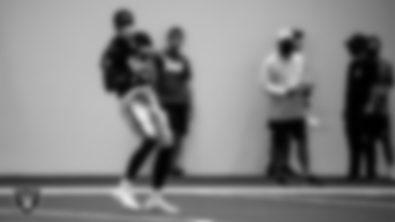 Las Vegas Raiders wide receiver Nelson Agholor (15) on the field for a walkthrough.