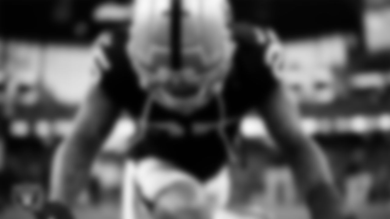 Las Vegas Raiders safety Tre'von Moehrig (25) warming up before the regular season home game against the Pittsburgh Steelers at Allegiant Stadium.