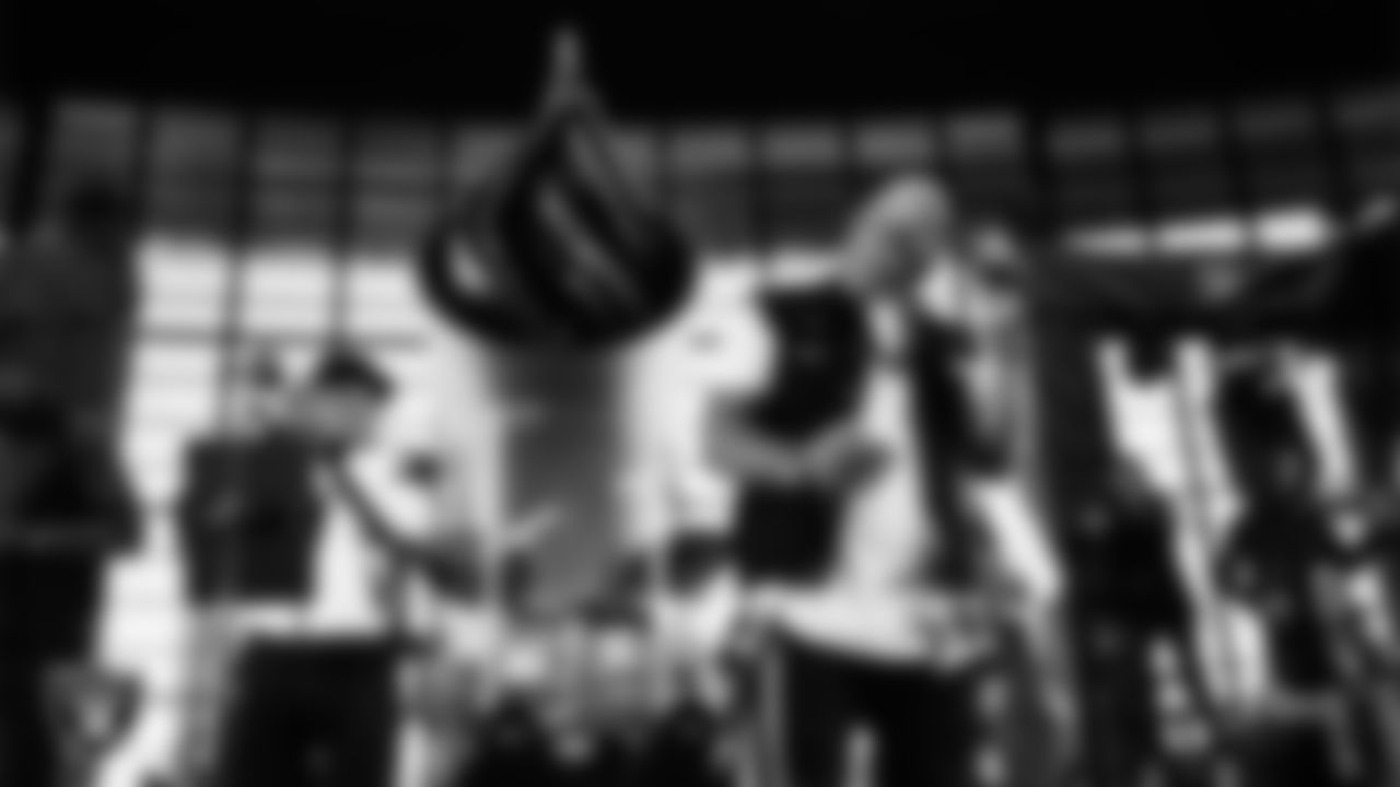 The Raiders House Band performs before the preseason home game against the New England Patriots at Allegiant Stadium.