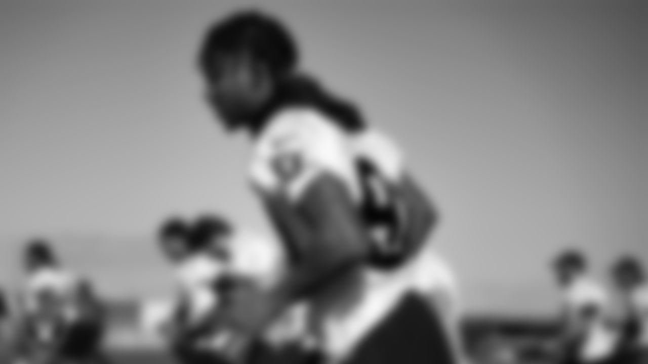 Las Vegas Raiders wide receiver Tyron Johnson (84) at a workout during phase two of the offseason program.