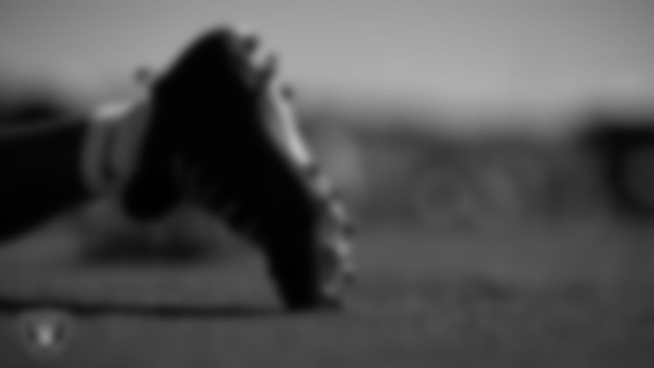 A Las Vegas Raider's cleat during practice at Intermountain Healthcare Performance Center.