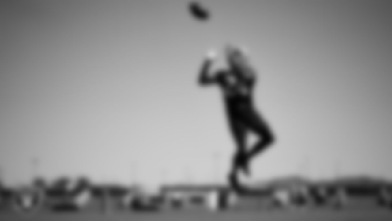 Las Vegas Raiders cornerback Marcus Peters (24) during practice at Intermountain Health Performance Center.
