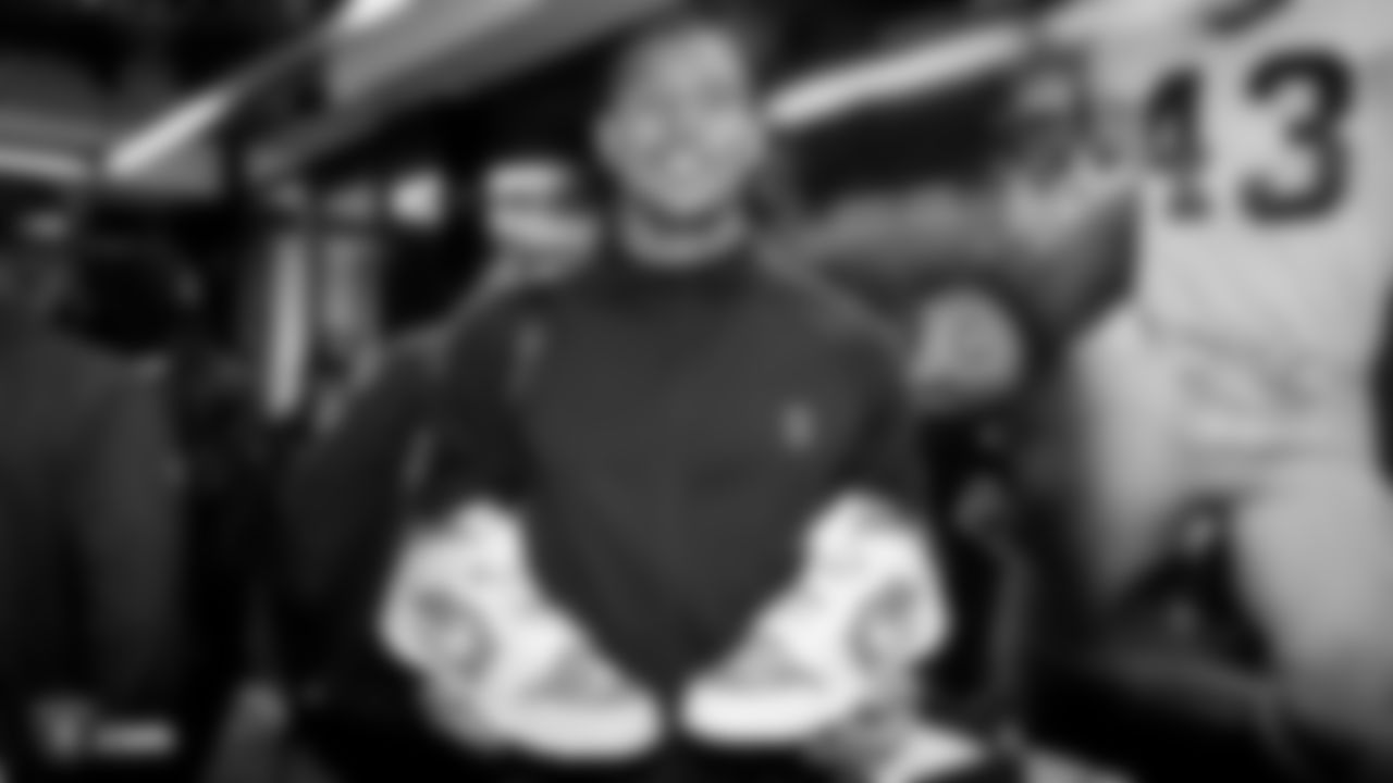 Raiders tight end Darren Waller (83) unboxes his custom cleats for the NFL's My Cause My Cleats campaign.