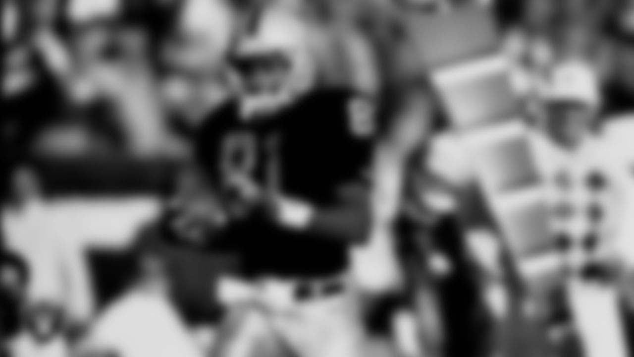 The Raiders selected Tim Brown in the 1st round of the 1988 NFL Draft. Brown played in 240 games with 198 starts recording 1,070 passes for 14,734 yards and 99 TDs. He also returned 320 punts for 3,272 yards and three touchdowns and returned 49 kickoffs for 1,235 yards and one TD. He was selected to play in nine Pro Bowls and enshrined in the Pro Football Hall of Fame in 2015.