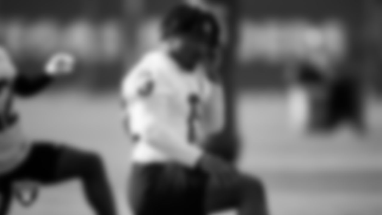 Las Vegas Raiders wide receiver DJ Turner (19) at a workout during phase two of the offseason program.