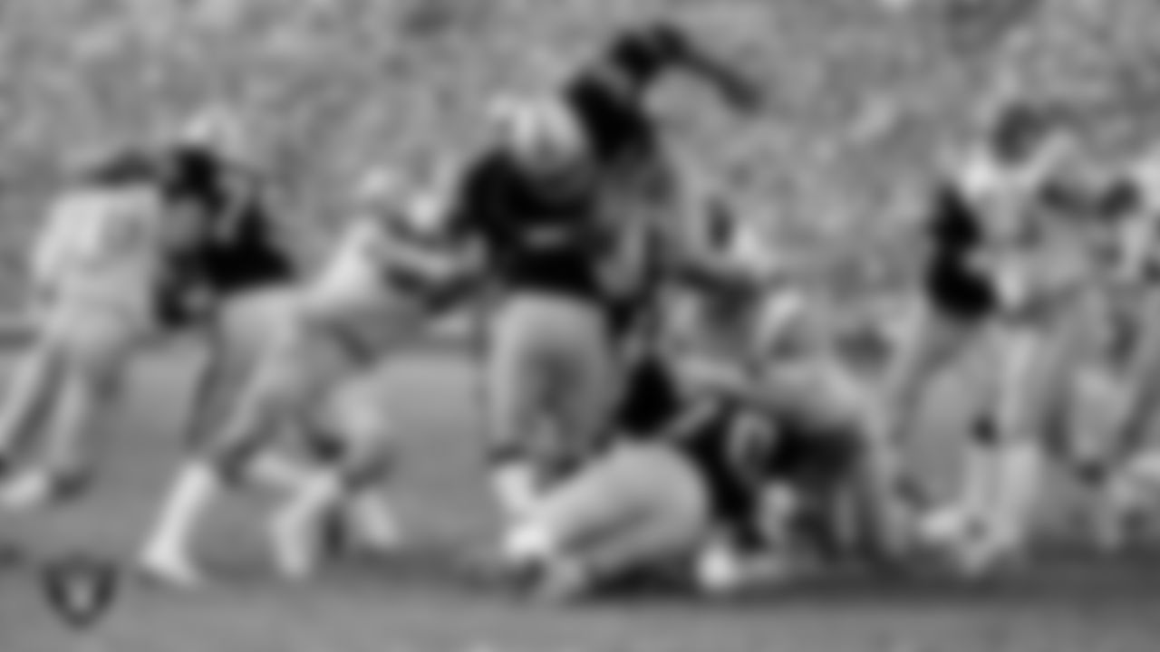 The Raiders during the regular season home game against the San Diego Chargers at Los Angeles Memorial Coliseum, Sunday, December 18, 1983, in Los Angeles, Calif.