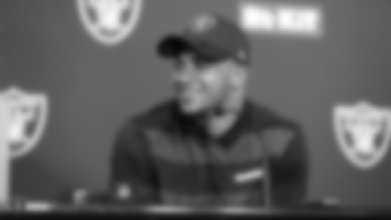 Raiders 1st round draft picks defensive end Clelin Ferrell, running back Josh Jacobs, and safety Johnathan Abram at a press conference following their selection in the 2019 NFL Draft at the Raiders Practice Facility in Alameda, Calif.
