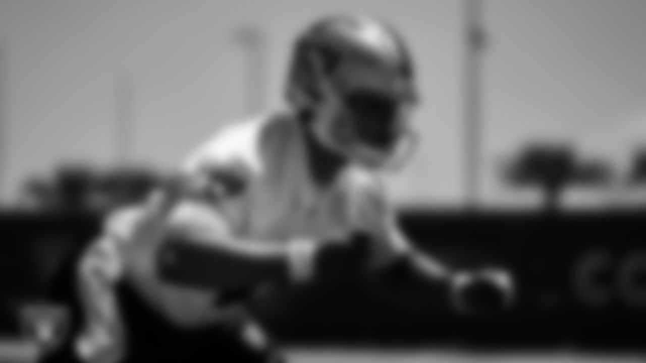 Las Vegas Raiders running back Garrett Groshek (46) at an Organized Team Activity (OTA).