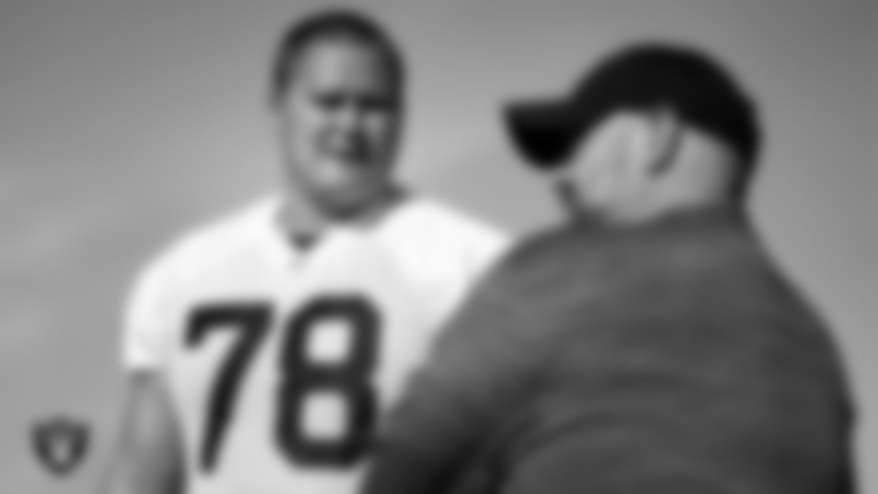 Las Vegas Raiders tackle Jackson Barton (78) on the field for practice at 2022 Training Camp at Intermountain Healthcare Performance Center.