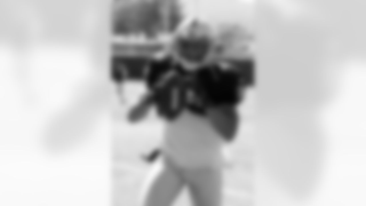 DB Sterling Moore makes a grab.