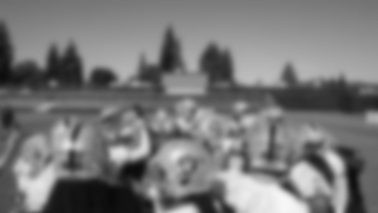Oakland Raiders players and coaches on the field for practice at 2018 Pre-Training Camp at The Oakland Raiders Napa Valley Training Complex, Tuesday, July 24, 2018, in Napa, California.