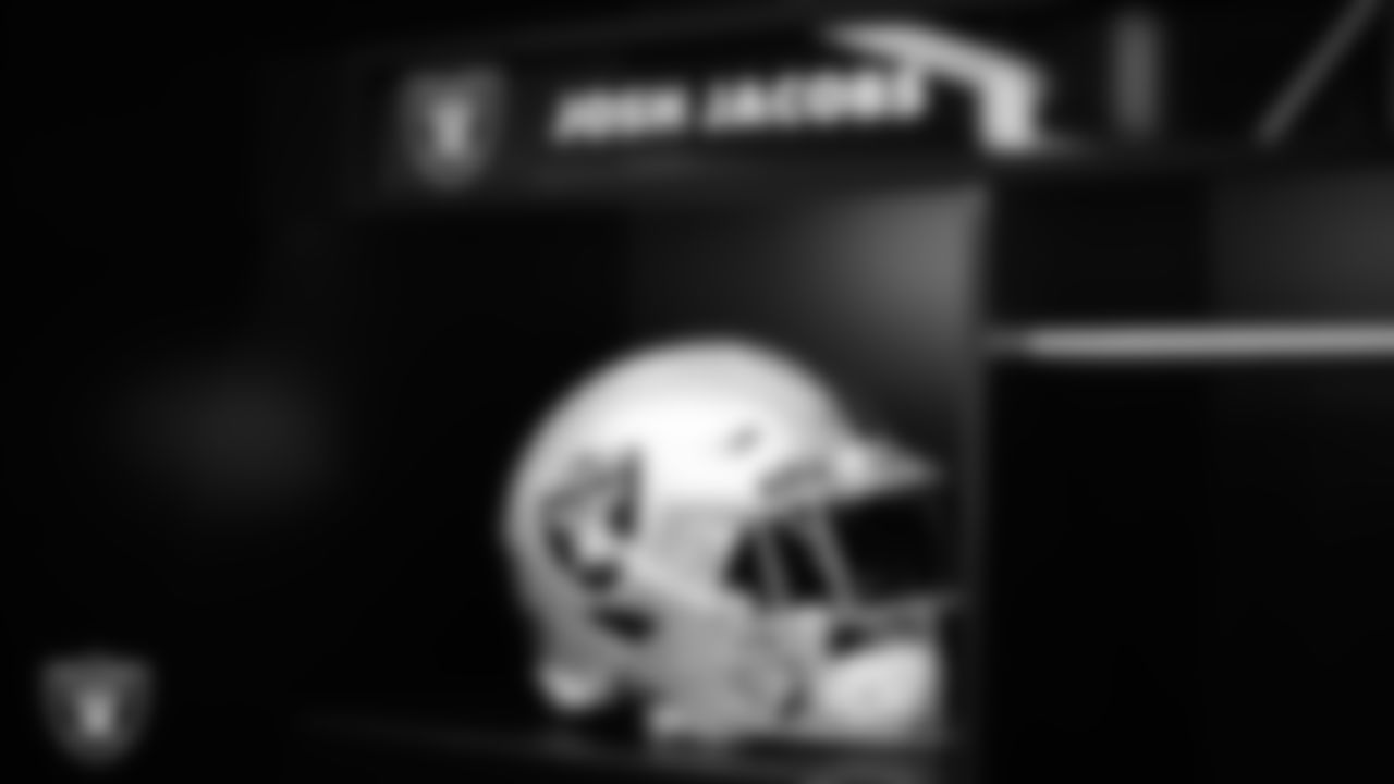 Las Vegas Raiders running back Josh Jacobs' (28) locker in the locker room prior to Raiders' arrival for the regular season home game against the Houston Texans at Allegiant Stadium.
