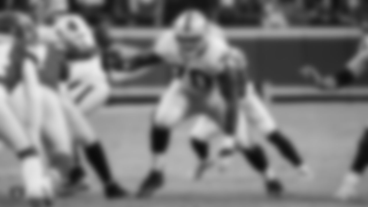 Oakland Raiders offensive guard/tackle Kelechi Osemele (70) during the Oakland Raiders regular season game against the Kansas City Chiefs at Arrowhead Stadium, Sunday, December 30, 2018, in Kansas City, Missouri. The Oakland Raiders lost 35-3.