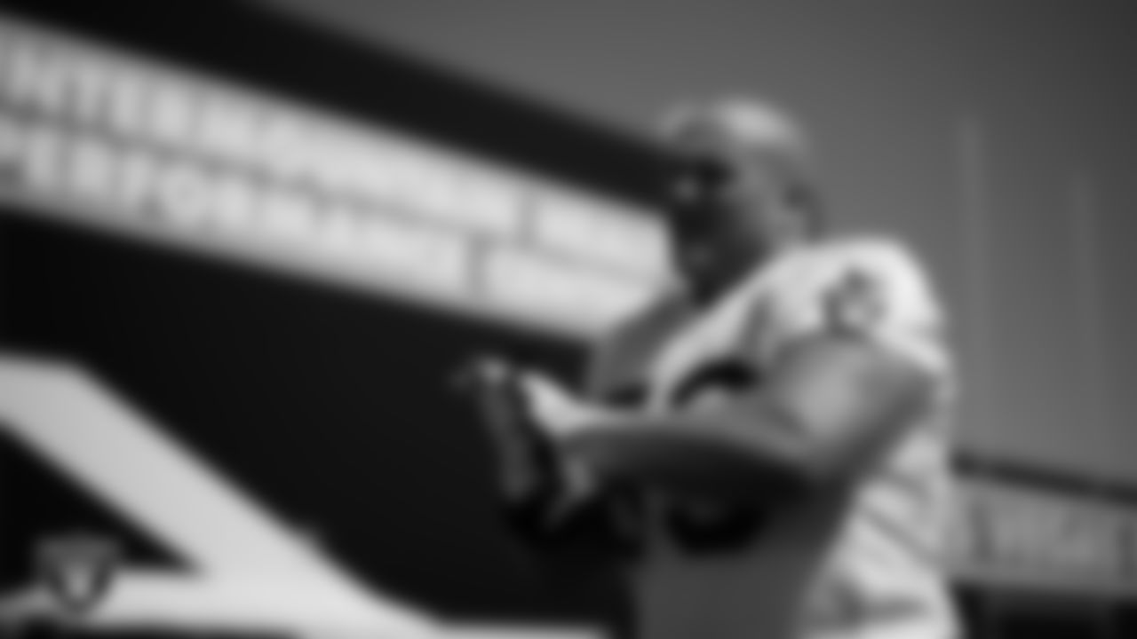 Las Vegas Raiders center Billy Price (53) during practice at Intermountain Healthcare Performance Center.