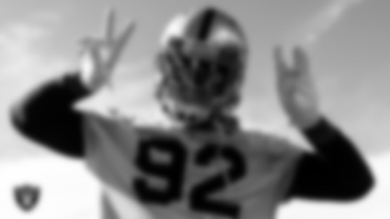 Las Vegas Raiders defensive end Chris Smith (92) during practice at Intermountain Healthcare Performance Center.