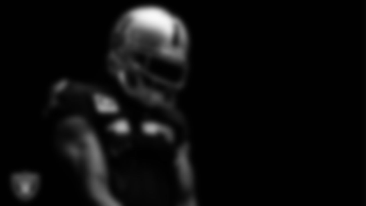 Las Vegas Raiders wide receiver Davante Adams (17) walks down the tunnel before the regular season home game against the Kansas City Chiefs at Allegiant Stadium.