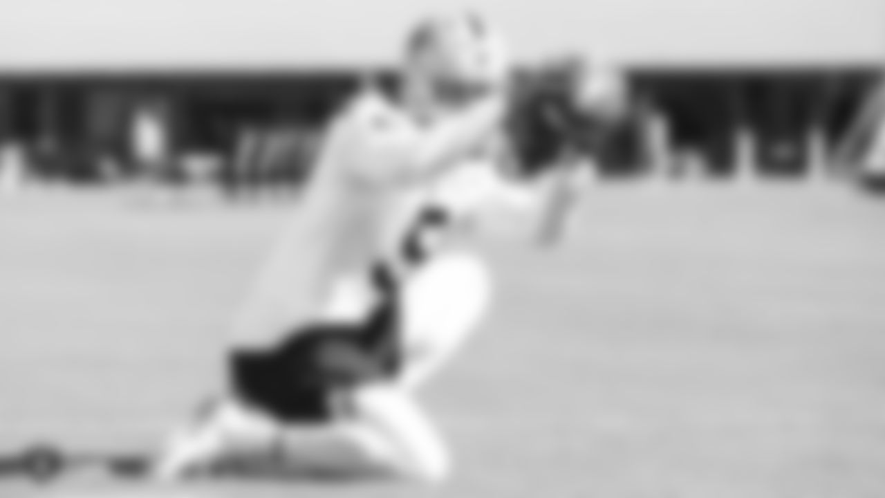 Oakland Raiders punter Johnny Townsend (5) on the field for practice at 2018 Pre-Training Camp at The Oakland Raiders Napa Valley Training Complex, Tuesday, July 24, 2018, in Napa, California.