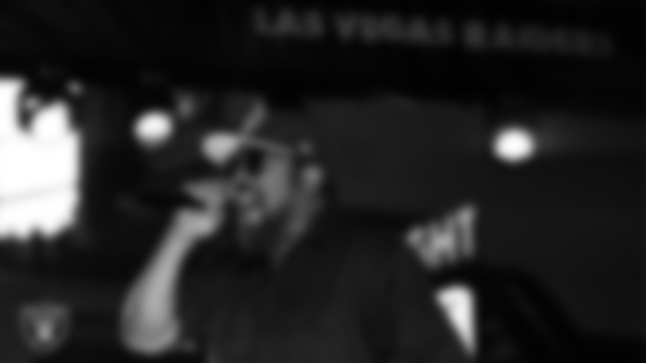 Rapper, actor and filmmaker Ice Cube performs during halftime at the Las Vegas Raiders regular season home game against the San Francisco 49ers at Allegiant Stadium.