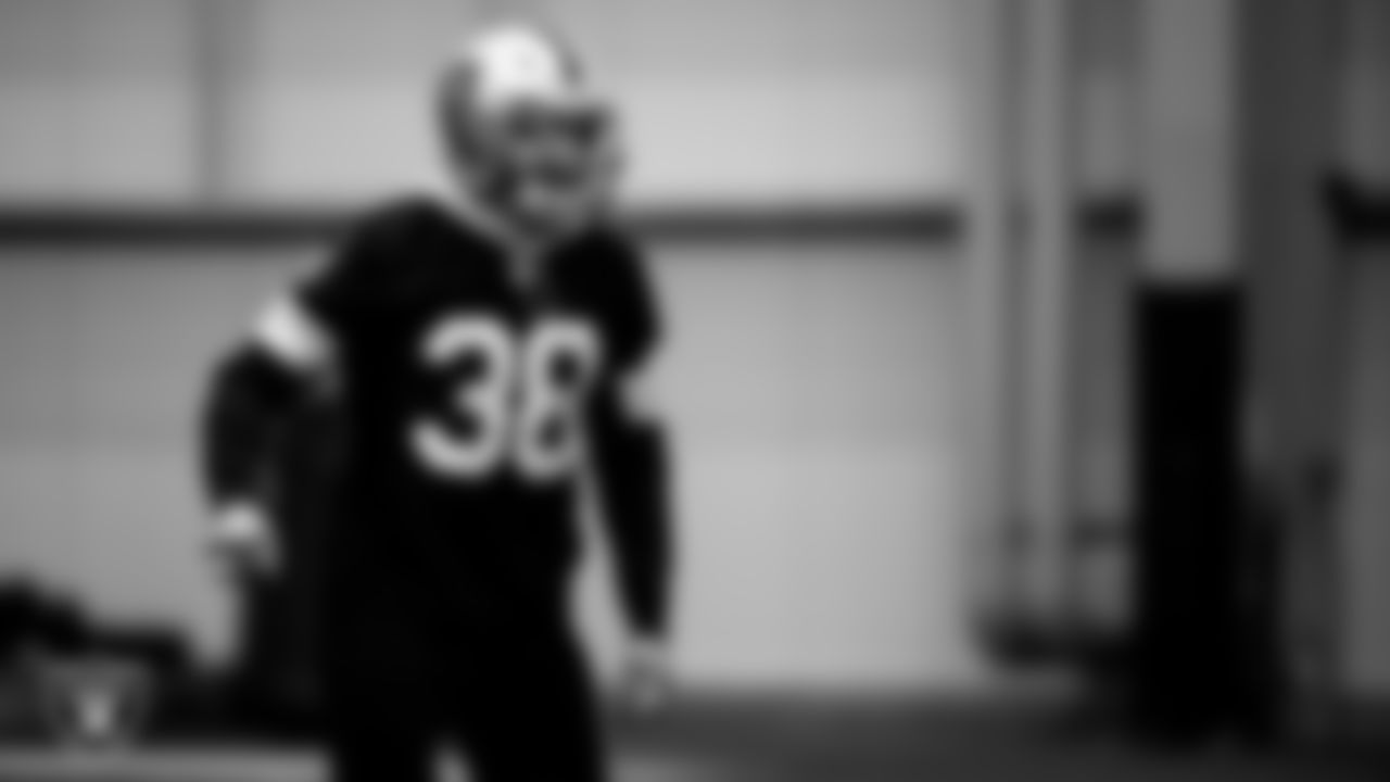 Las Vegas Raiders safety Jeff Heath (38) during practice.