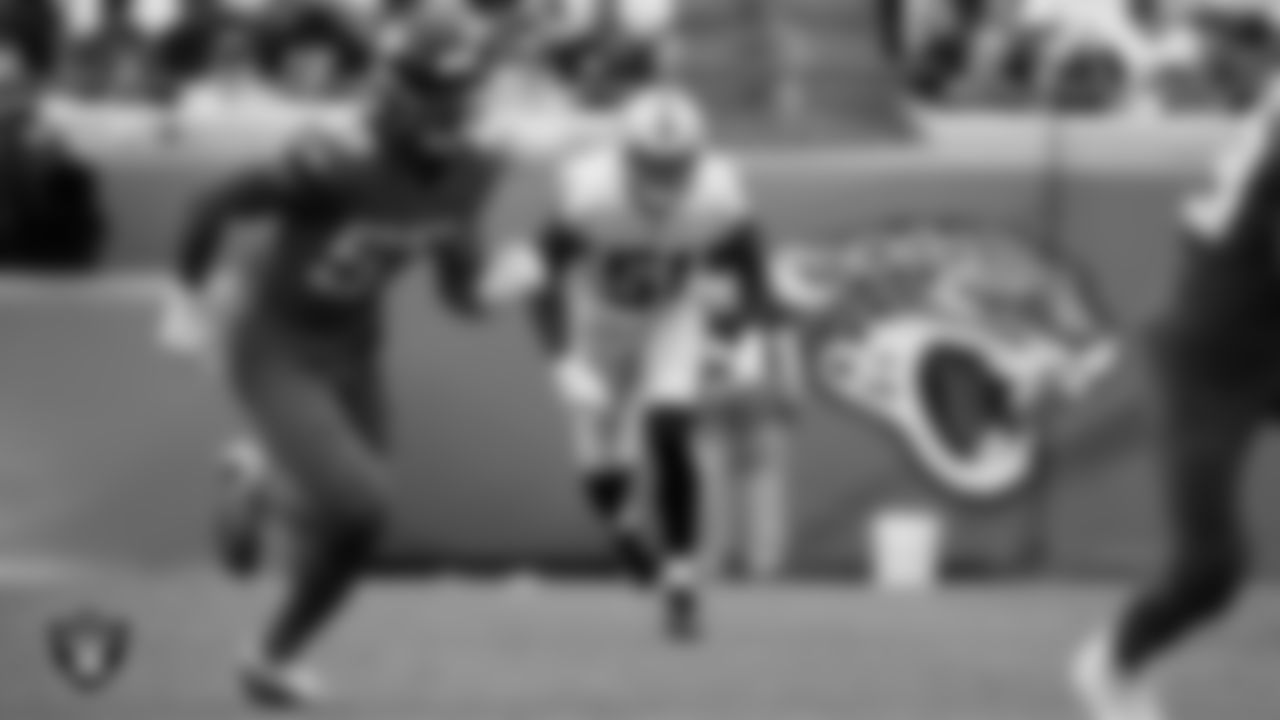 Las Vegas Raiders defensive end Malcolm Koonce (51) defends on a kickoff during the regular season away game against the Jacksonville Jaguars at TIAA Bank Field.