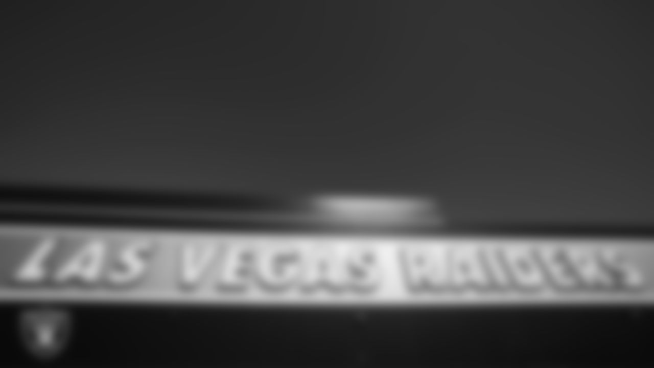 Las Vegas Raiders signage during practice at Intermountain Healthcare Performance Center.
