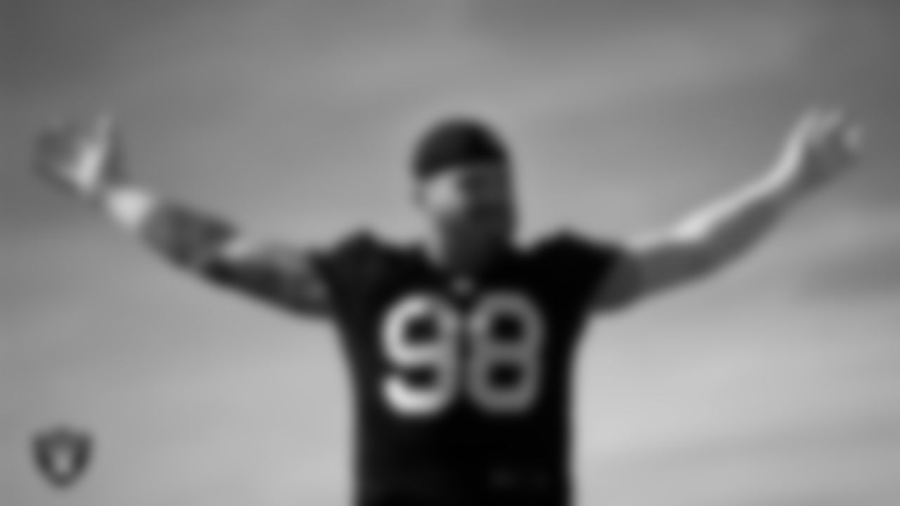 Las Vegas Raiders defensive end Maxx Crosby (98) during practice at Intermountain Healthcare Performance Center.