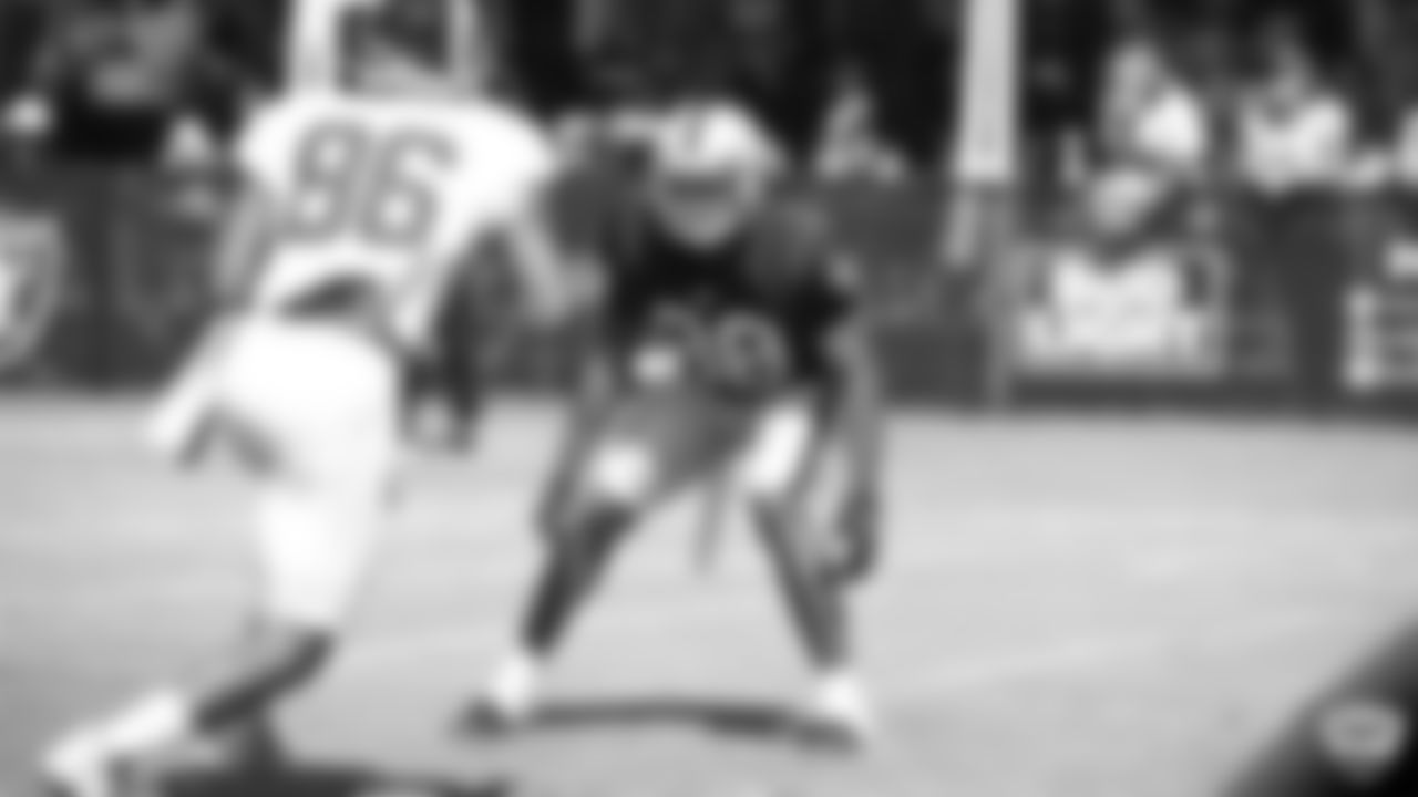 Raiders cornerback Keisean Nixon (38) on the field for a joint practice with the Los Angeles Rams at 2019 Training Camp.