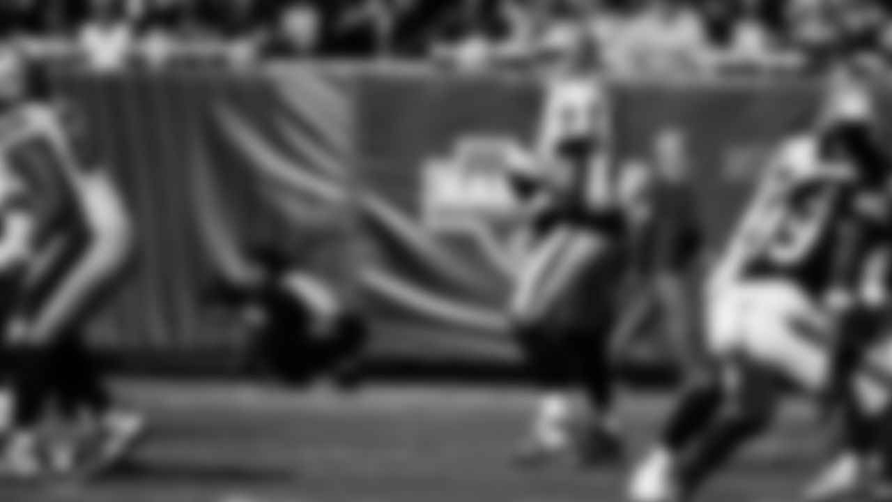 Las Vegas Raiders quarterback Brian Hoyer (7) during the regular season away game against the Chicago Bears at Soldier Field.