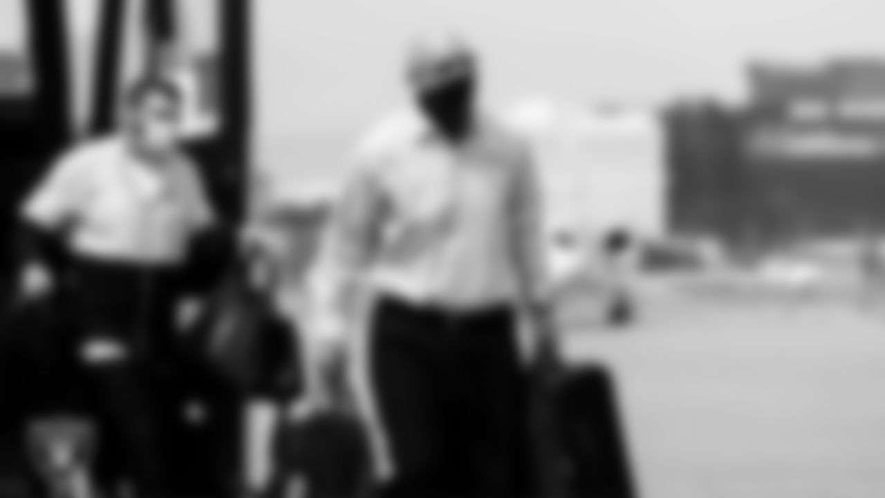 Las Vegas Raiders defensive line coach Rod Marinelli departs for the regular season away game against the Carolina Panthers.