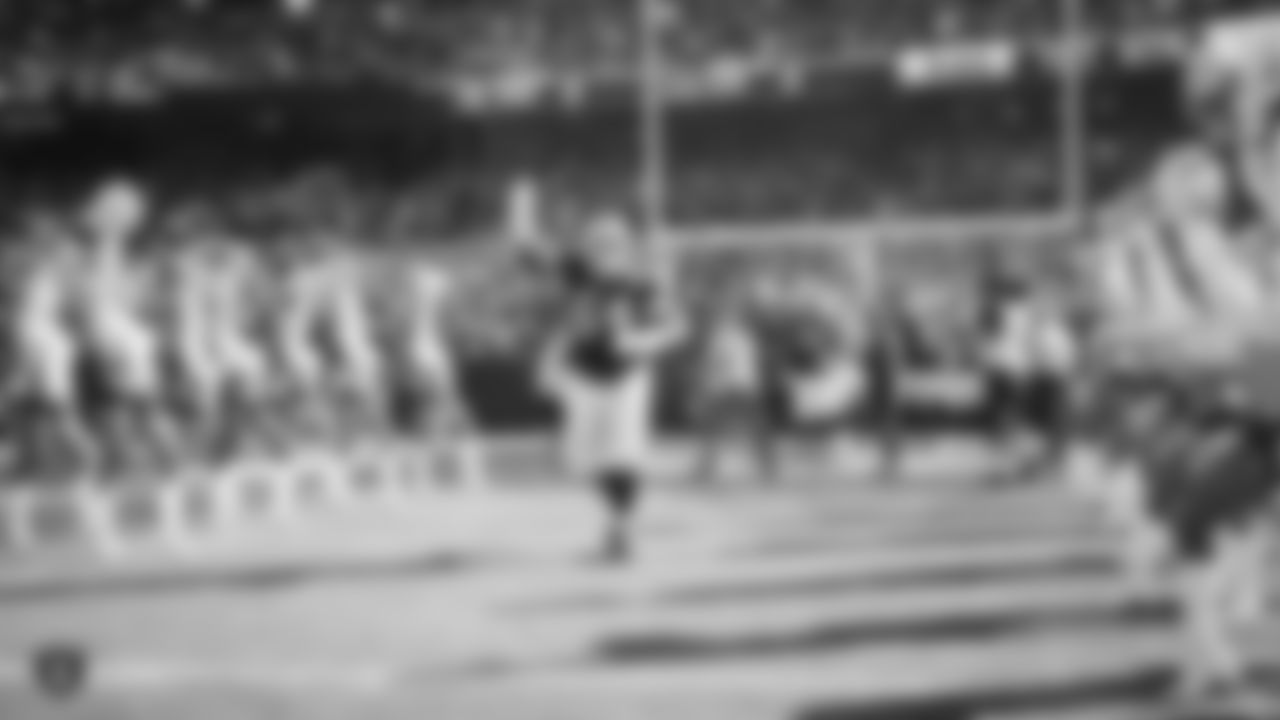 Raiders guard Richie Incognito (64) is introduced onto the field before the regular season game against the Cincinnati Bengals.