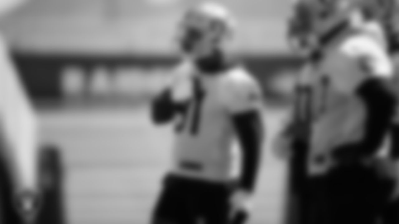 Las Vegas Raiders defensive end Yannick Ngakoue (91) during practice at Intermountain Healthcare Performance Center.